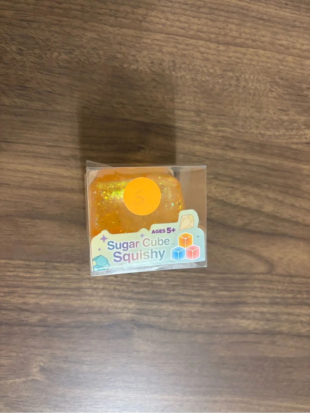 Sugar Cube Squishy - Orange Glitter Squishy Toy